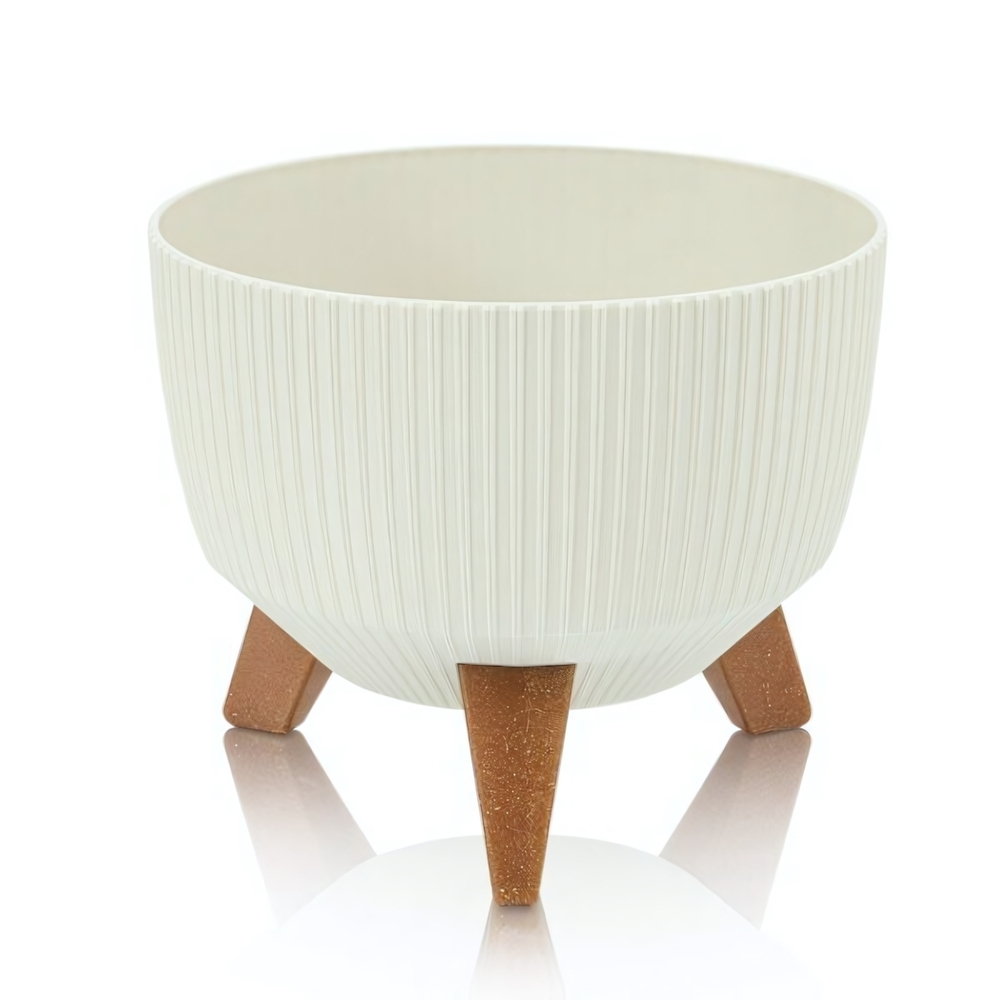 Кашпо "Vinto" на ножках с дренажным клапаном 5,4 л D=240мм слоновая кость