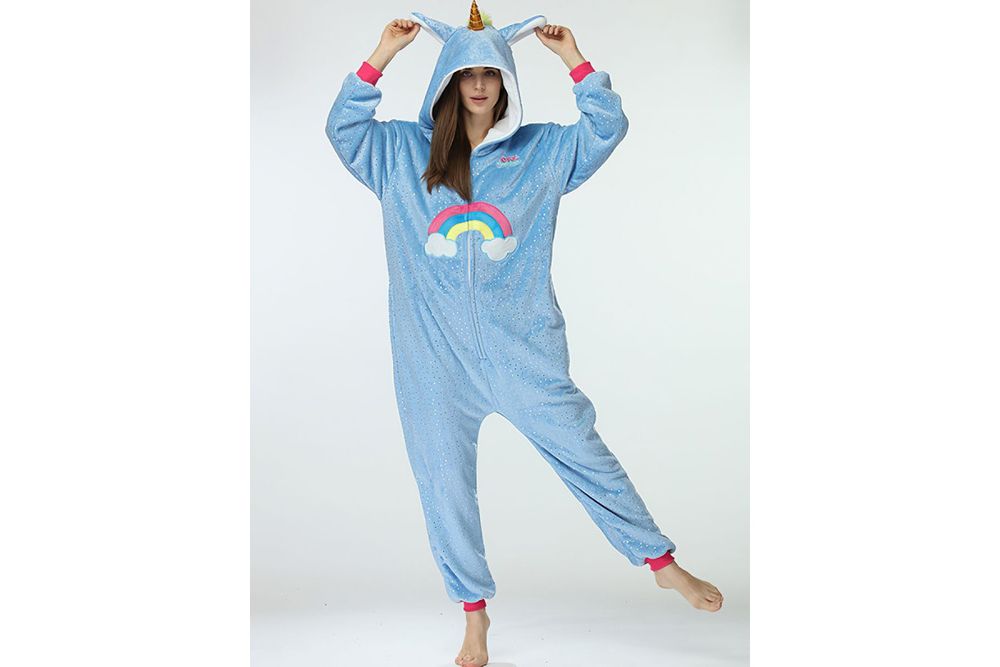 Кигуруми для детей Funfur Единорог Радуга Голубой S