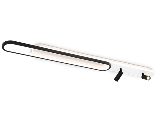 Светильник светодиодный настенно-потолочный с пультом FL5111/2+2 WH/BK белый/черный 92W 3000K/4200K/6400K+4200K 1200*120*110 (ПДУ ИК)