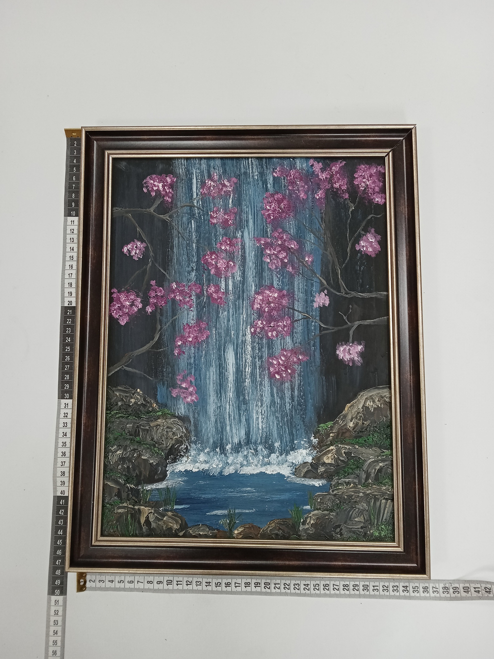 Картина "Сакура". Холст на подрамнике. Кисти. Масло. 48x35 см.