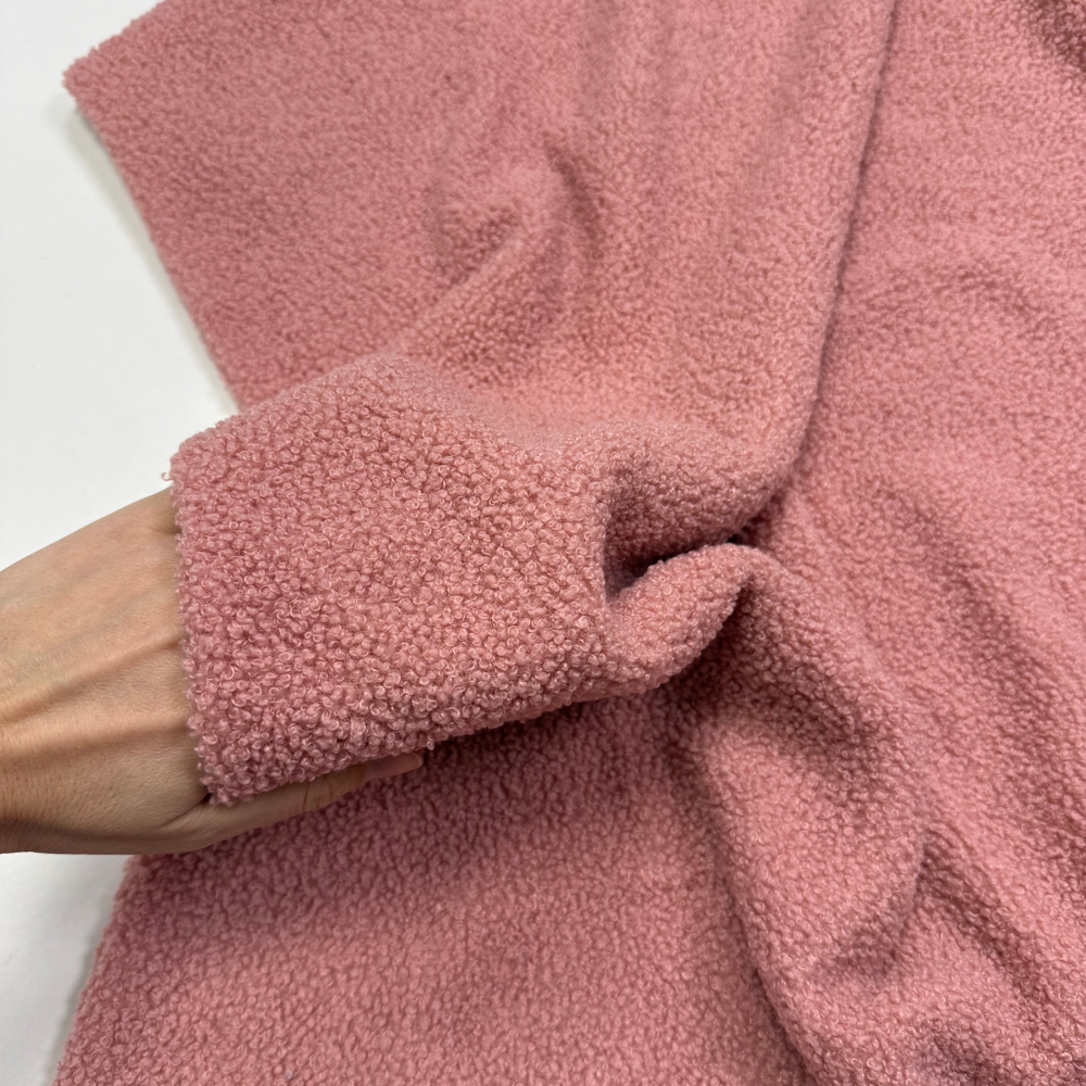 Трикотажный барашек/Букле Пудрово-розовый