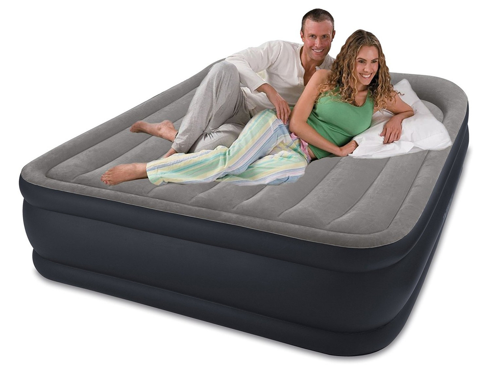 Надувная кровать Intex Deluxe Pillow Rest Raised 152х203х42(47)см.