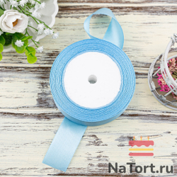 Лента атласная 25 мм (23 метра, цвет №10 Голубой)