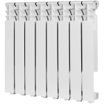 Радиатор алюминиевый ROMMER Optima 500 - 8 секций (подключение боковое, цвет белый)