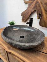 Раковина из речного камня RS-65839 64х48х15 из натурального камня