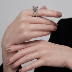 "Брэйди" кольцо в серебряном покрытии из коллекции "Bow-wow" от Jenavi
