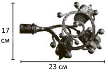 Наконечники кованые Шато Мюрэ d20 мм (цвета белое золото, белое серебро, ваниль/золото, ваниль/медь, фисташковый/золото, коричневый/серебро, коричневый/медь, черный/золото/патина, черный/зеленый/золото, черный/золото, черный/зеленый, черный)