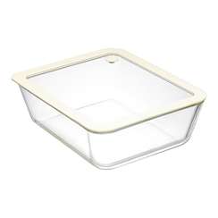Контейнер для запекания и хранения стеклянный с вакуумным эффектом, 2,6 л, молочный