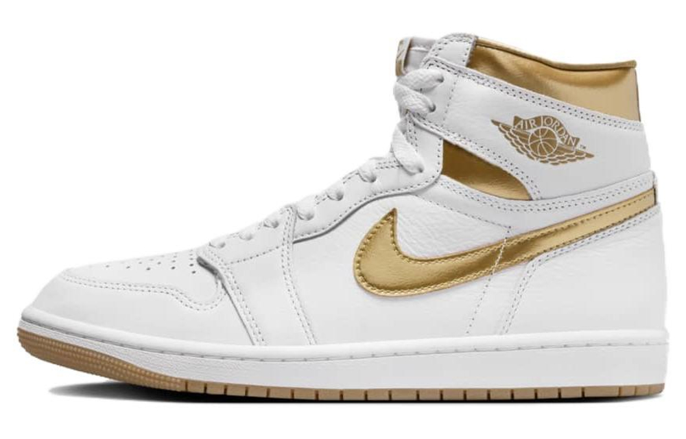 Кроссовки Jordan Air Jordan 1 Og "White And Gold" (Женская размерная сетка)
