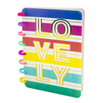 Блокнот А5, Alingar, цветные кольца, пластиковая обложка, клетка, 100 л., "Яркие полосы"