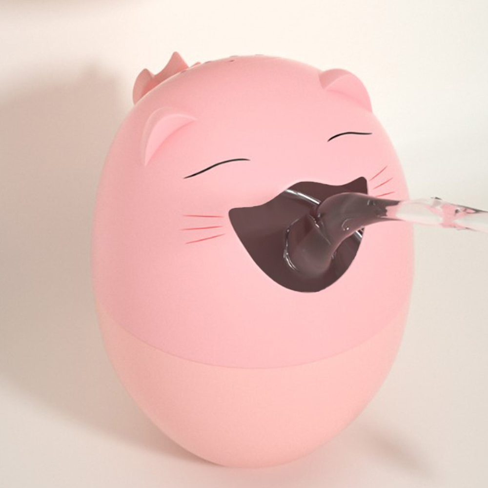 Ковш для купания и мытья головы, детский банный ковшик, хозяйственный «Котик», цвет розовый