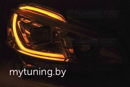 Передние фары TUBE LIGHT BLACK для Peugeot 208