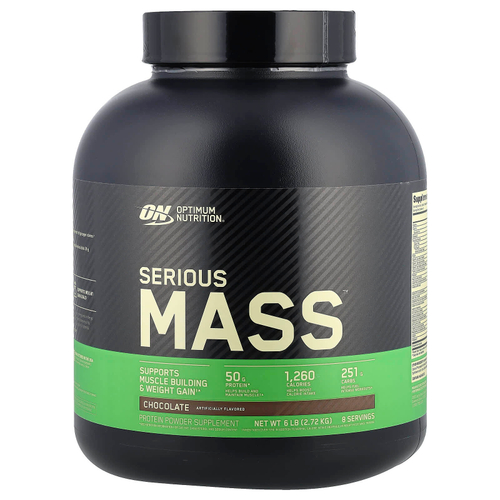 Optimum Nutrition, Serious Mass™, гейнер, шоколад, 2,72 кг (6 фунтов)