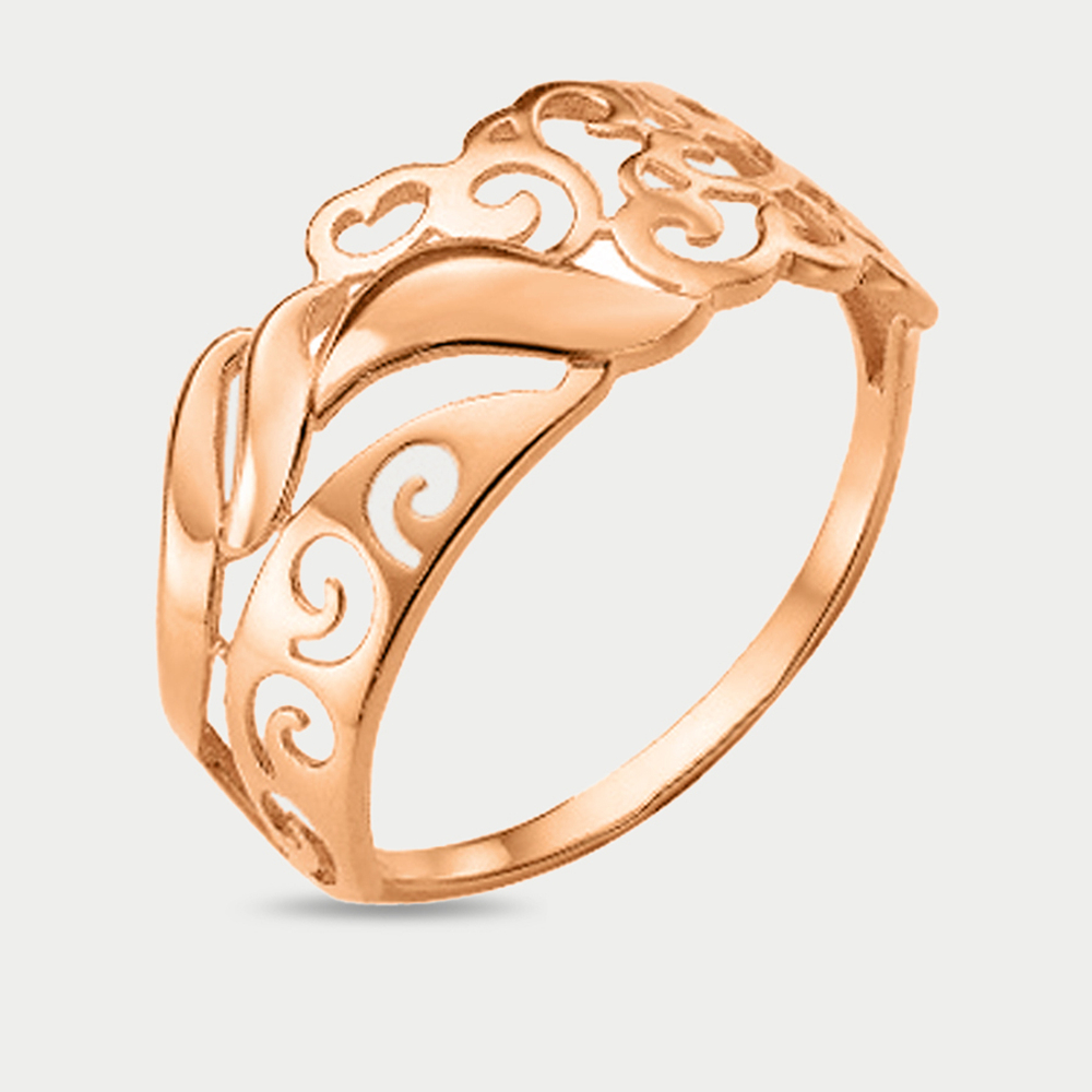 Кольцо из розового золота 585 пробы без вставки для женщин (арт. 70131800)
