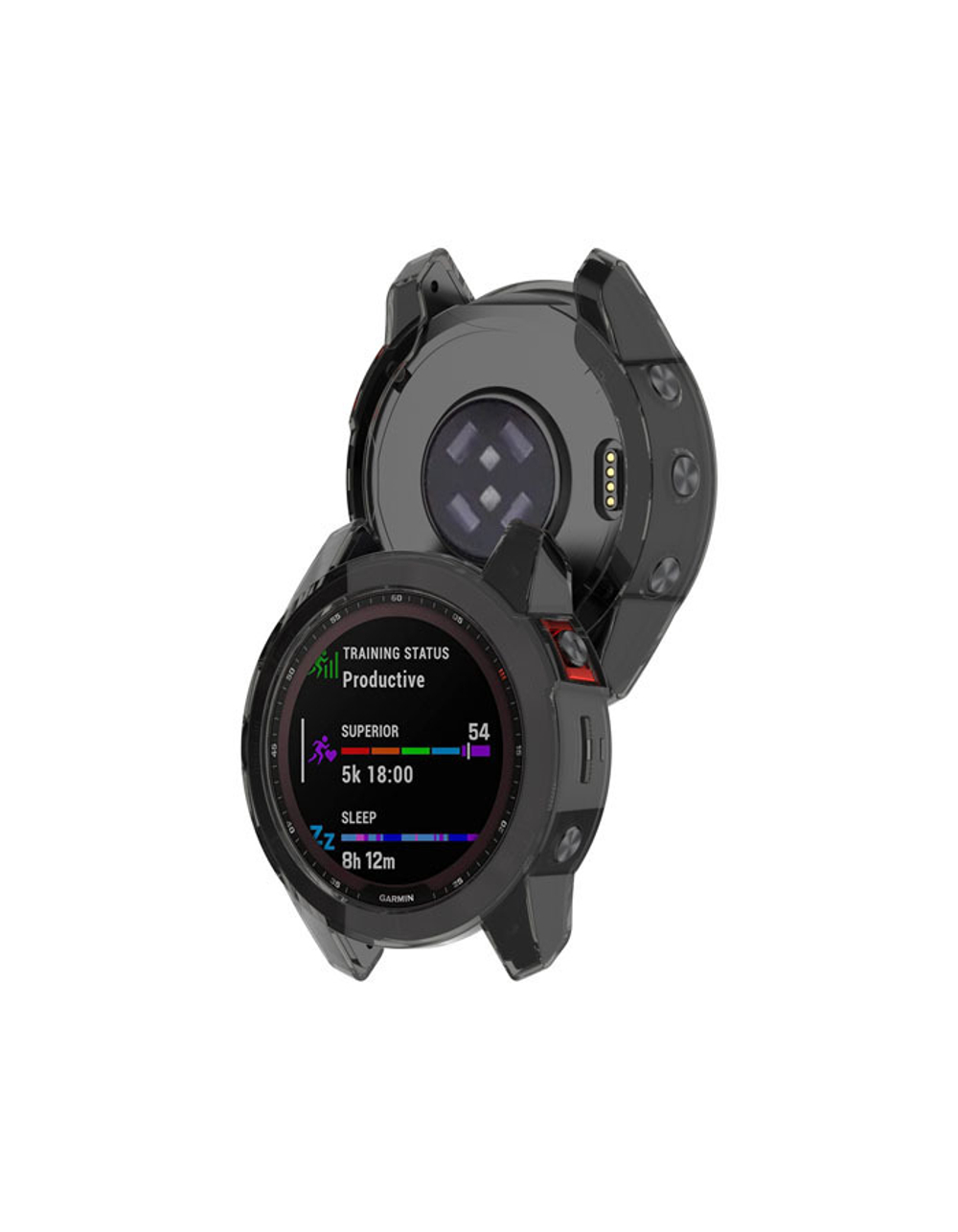 Защитный бампер чехол для часов Garmin Fenix 7, Epix Gen 2 47 mm материал TPU (Черный прозрачный)