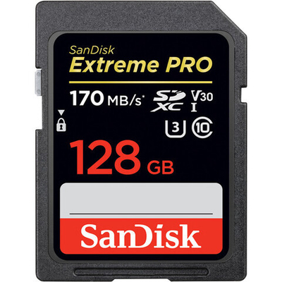 Карта памяти SanDisk Extreme Pro SDXC 128GB UHS-I U3 V30, R/W 170/90 МБ/с