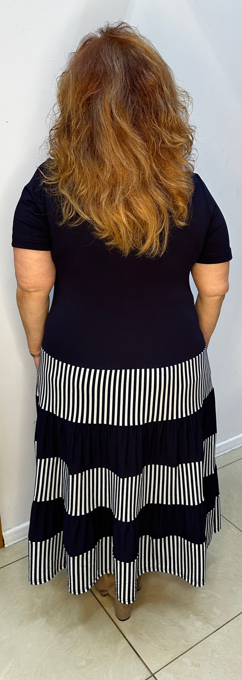 Трикотажное комбинированное платье