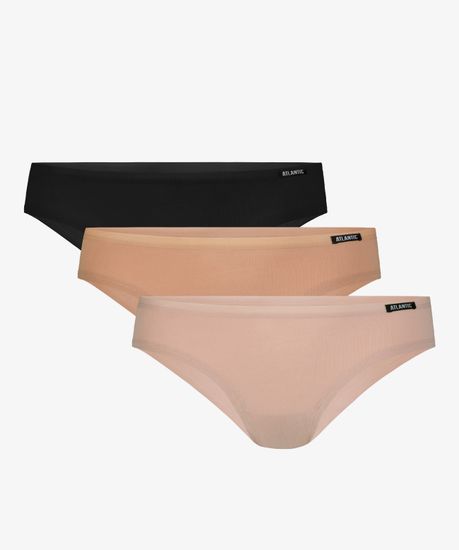 Женские трусы бикини (3шт) 3LP-194, черный + темно-бежевый + пудровый