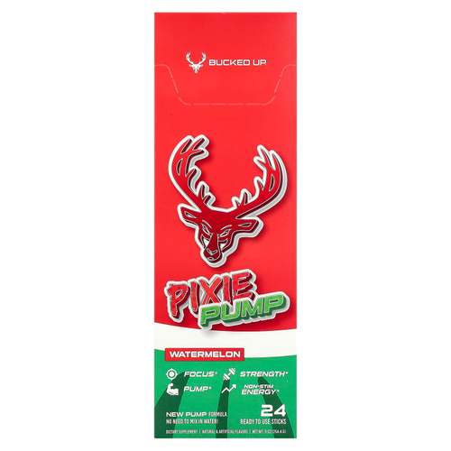 Bucked Up, Pixie Pump, арбуз, 24 палочки по 10,6 г (0,37 унции)