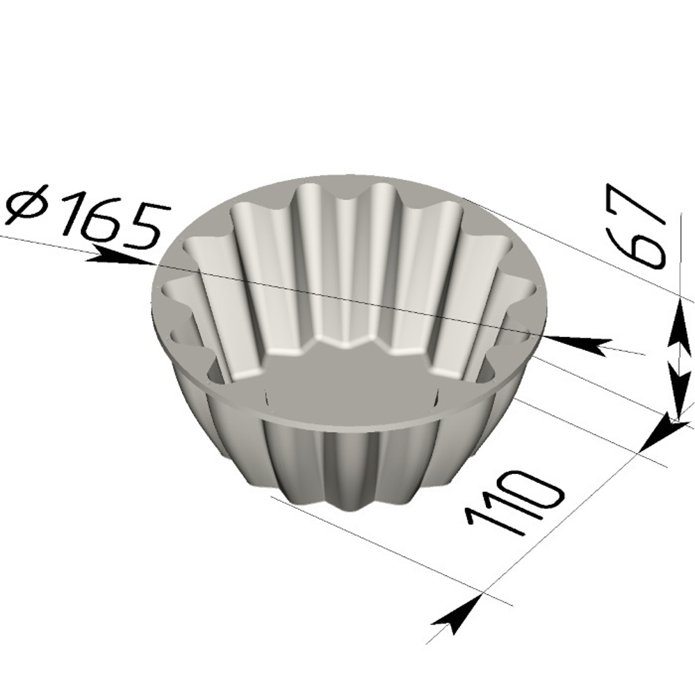 Кексница 165х110х65 мм