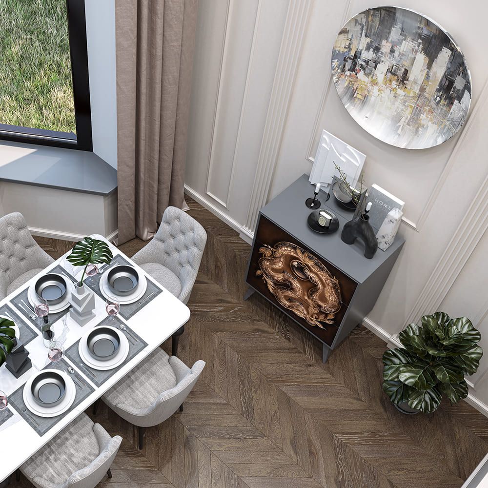 Комод Яблоко Евы с 3 ящиками Грей