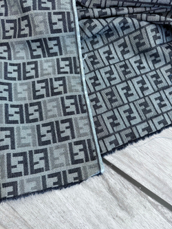 Джинсовая ткань Fendi с логотипом, серый, Италия
