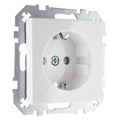 Розетка с защитными шторками, 16А 250В LIREGUS EPSILON IKL16-414-01.E/B белая