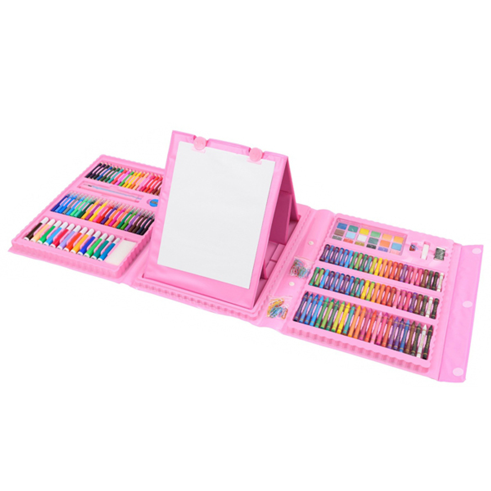 Набор для детского творчества Basir 208 предметов, с мольбертом, в цветном портфеле, ассорти