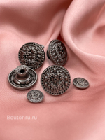 Пуговицы  установочные графитовые с сердцем комплект