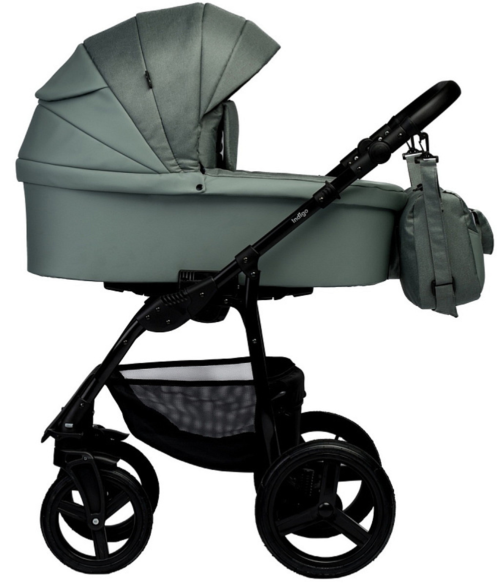 Детская коляска Indigo Impulse Eco 3 в 1 с автокреслом Avionaut Cosmo Ie01 шалфей кожа/шалфей
