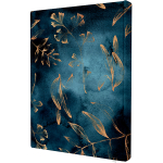 Блокнот "Gold floral pattern blue" А6 96 листов, твердая ламинированная обложка соффтач, ляссе