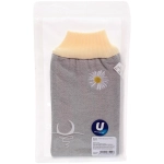 Мочалка - варежка массажная «Premium - RIKOTTO», цвет серый, 24,5*15,5см (ZIPпакет)