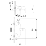 LM3318B Смеситель настенный с гигиеническим душем, бронза (к/к 6)