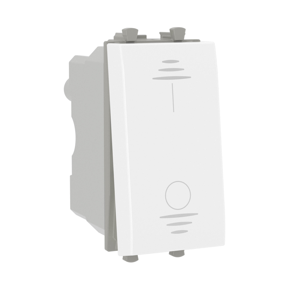 Выключатель двухполюсный одноклавишный модульный, "Avanti", "Белое облако", 1 модуль