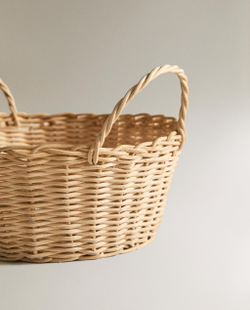 Zara Home Корзина из ротанга, цвет бежевый, 20 см