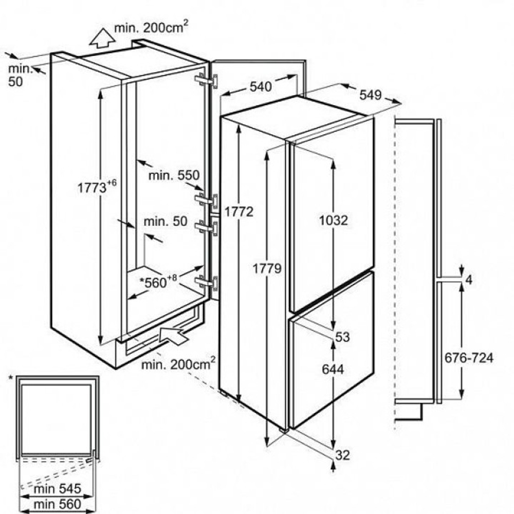 Встраиваемый холодильник Electrolux RNT2LF18S