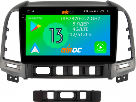 Магнитола для Hyundai Santa Fe 2006-2012 - Airoc 2K AU-2008 на Android 13, TS20, 12/512Гб, SIM-слот