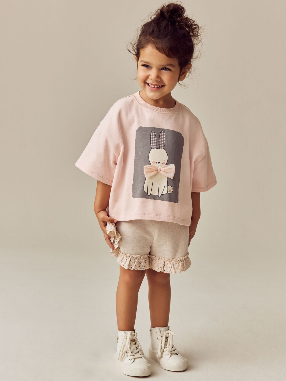 Футболка и шорты в комплекте для девочки Next E55-507, Розовый