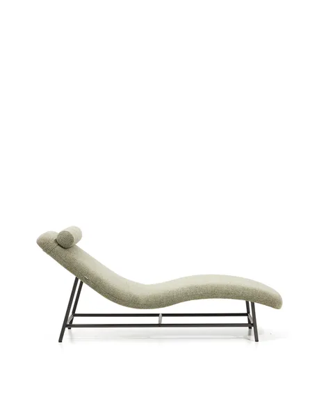 Кушетка Osla из зеленого шенилла с ножками из матовой нержавеющей стали, 175 см
