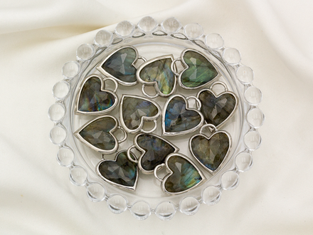 Подвеска "Сердце" 23,5мм, из лабрадорита (уценка)