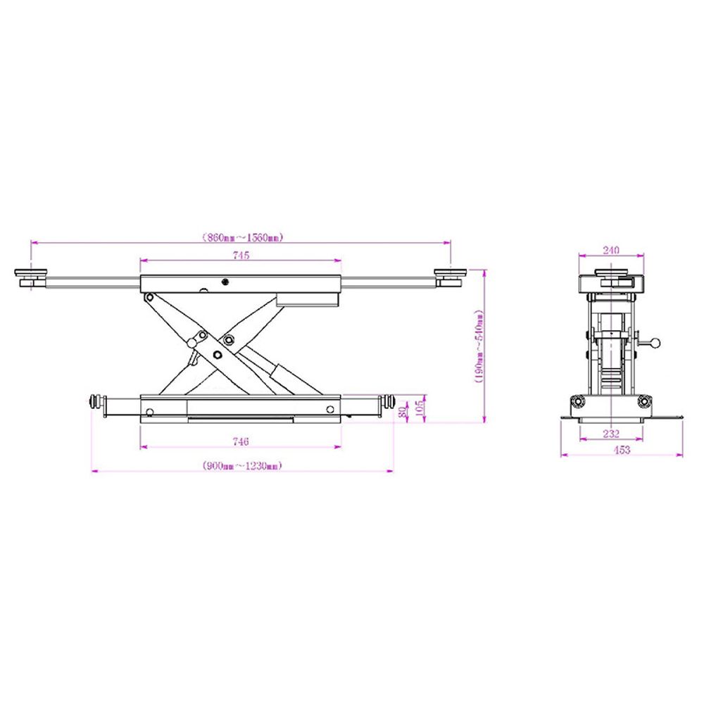 KraftWell (KRWJN2P) Траверса г/п 2500 кг с пневмо приводом