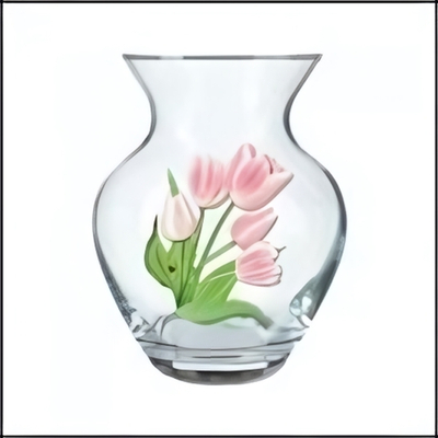 Ваза стеклянная 14,4см «Весенние тюльпаны» D43206/01