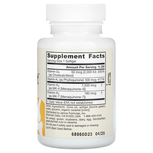 Jarrow Formulas, K-Right, 60 мягких таблеток