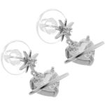 Серьги из гиппоалергенного металла «ПАЛУМНА», звезды, цвет золото и серебро, 2*1,5см