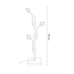 ULM-T640 3x2W-3000K CHROME MULTICOLOR Торшер напольный светодиодный. c регулировкой наклона. с линзами. Сменные светофильтры в-к. Механический выключатель. Металл. Хром. ТМ Uniel