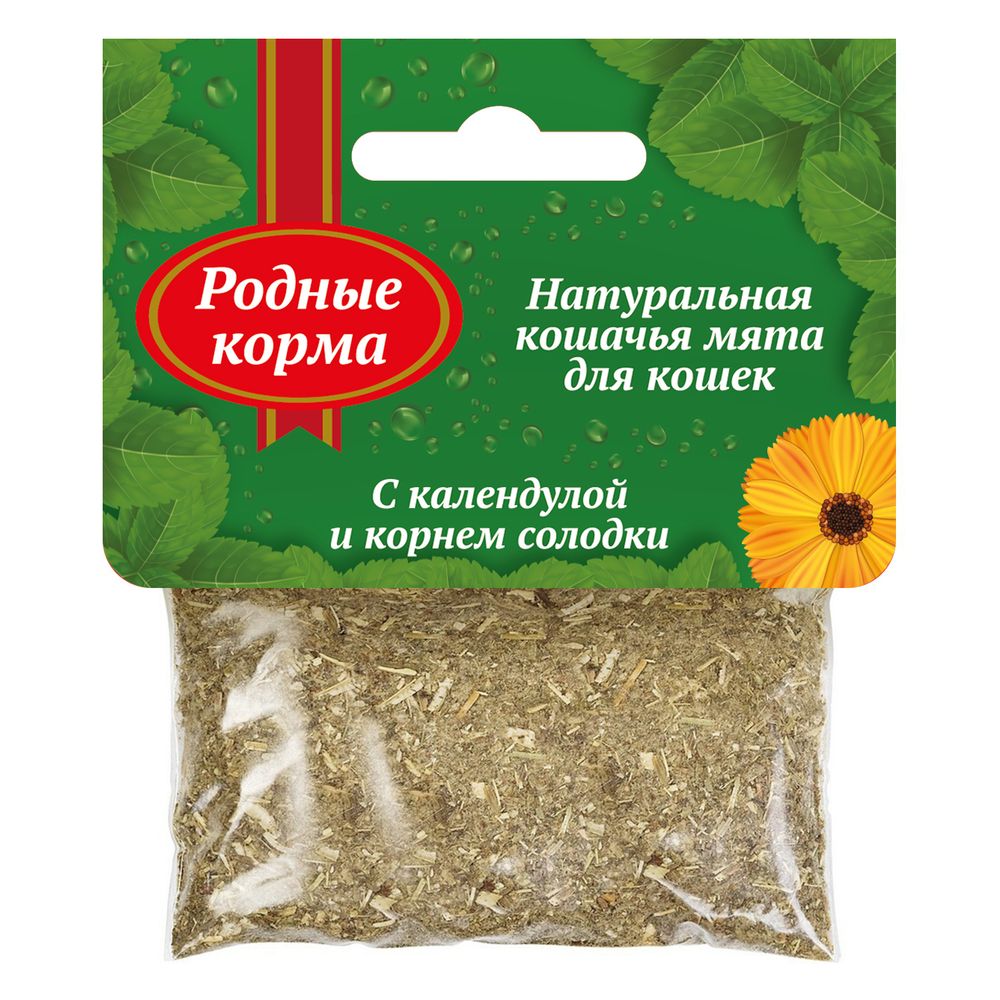 Кошачья мята РОДНЫЕ КОРМА с календулой и корнем солодки 15 г