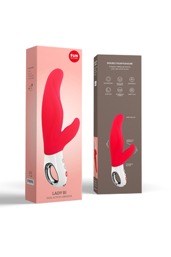Вибратор Fun Factory LADY BI, силикон, красный, 22 см