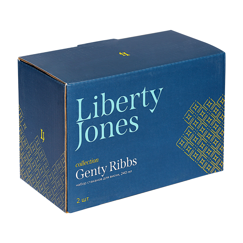 Набор стаканов для виски genty ribbs, 240 мл, 2 шт.