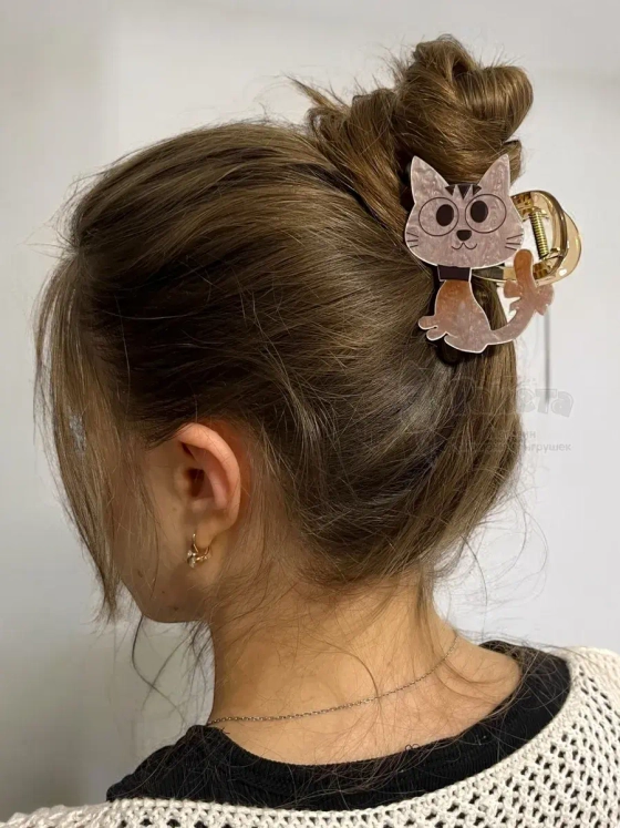 Заколка крабик краб для волос женский детский кот котик