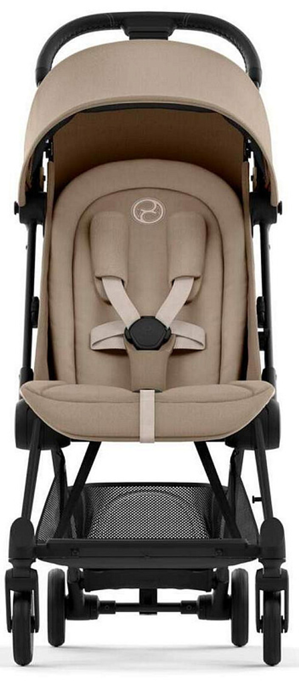 Коляска Cybex Coya Matt Black Frame Cloud G i-Size Fog Grey 2 в 1 Cozy Beige с дождевиком и бампером